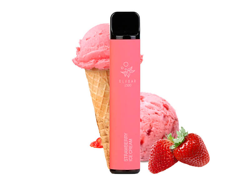 Elf Bar 1500 со вкусом клубничное мороженое🍨🍓