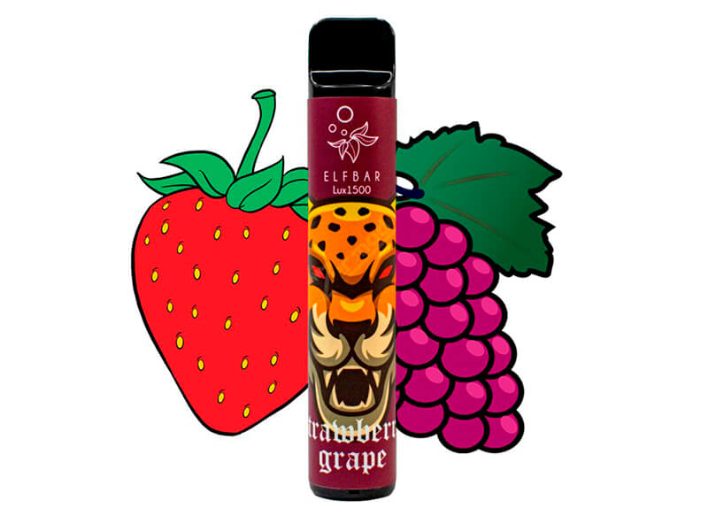 Elf Bar Lux 1500 со вкусом клубники и винограда🍓🍇